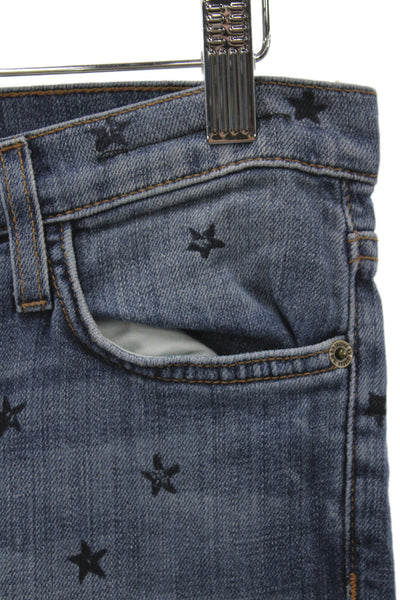 Current/Elliott Women Skinny Jeans Blue Low Rise Geometric Cotton Blend Size 26