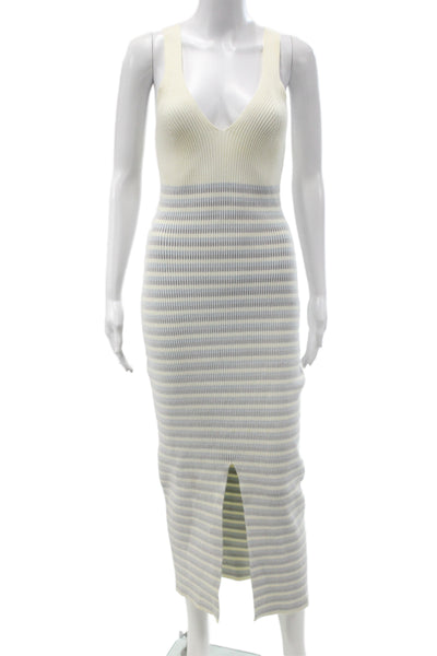 Opening Ceremony Women Gray Striped Bodycon Full Length Dress Size M