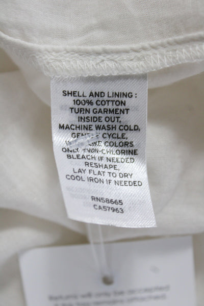 Nordstrom Women Fit & Flare Dress White Square Neck 3/4 Sleeve Boho Size S