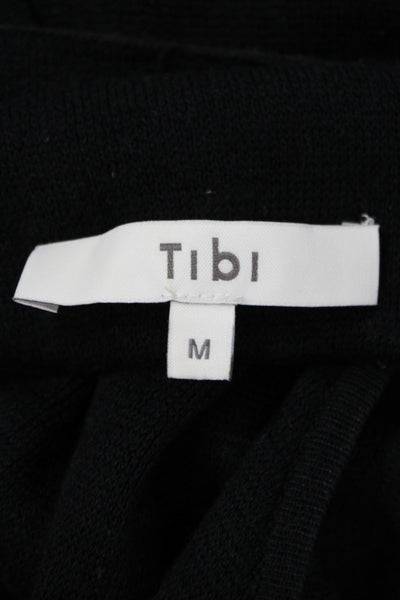 Tibi Womens Maxi Dress Black Mock Neck Sleeveless Full Length Cotton Size M