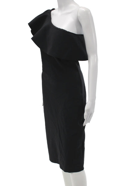 Chiara Boni La Petite Robe Women Sheath Dress One Shoulder Black Size 44