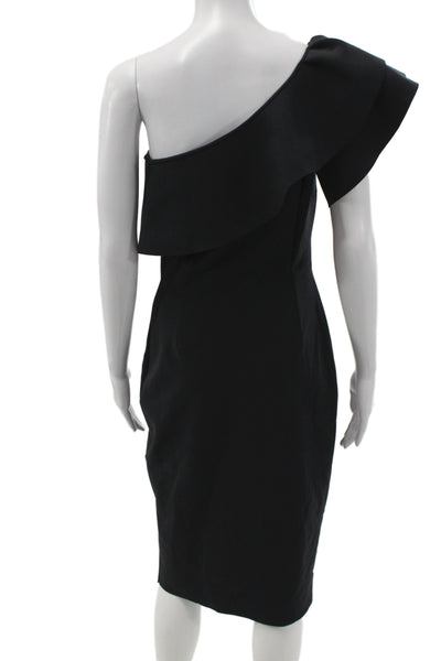 Chiara Boni La Petite Robe Women Sheath Dress One Shoulder Black Size 44