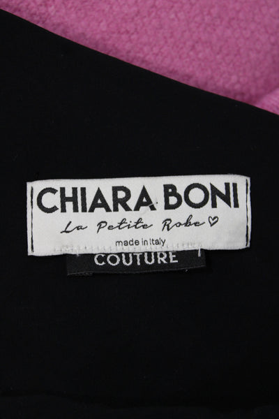 Chiara Boni La Petite Robe Women Sheath Dress One Shoulder Black Size 44