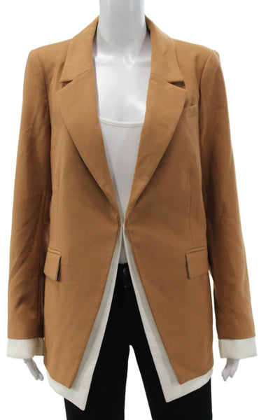 Favorite Daughter Women Basic Jacket Brown Button Long Sleeve Size M