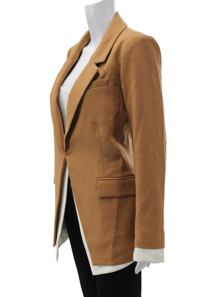 Favorite Daughter Women Basic Jacket Brown Button Long Sleeve Size M