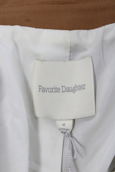 Favorite Daughter Women Basic Jacket Brown Button Long Sleeve Size M