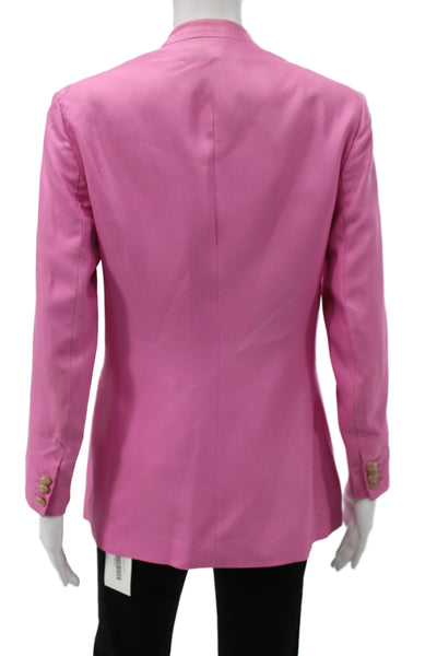 3.1 Phillip Lim Womens Pink Basic Jacket Button Viscose Long Sleeve Size 4