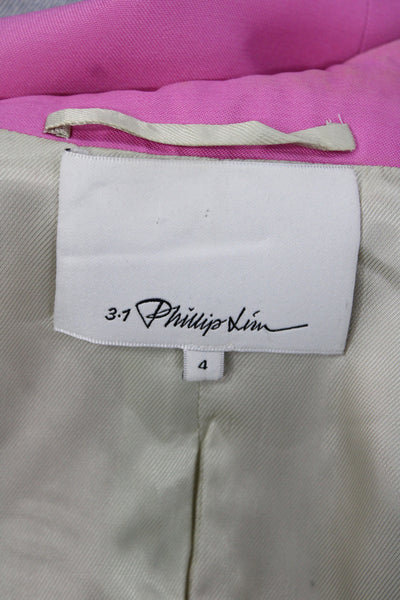 3.1 Phillip Lim Womens Pink Basic Jacket Button Viscose Long Sleeve Size 4