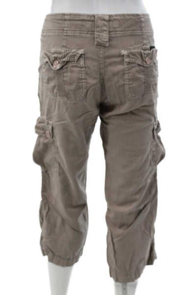 Sanctuary Womens Brown Cargo Capri Pants Size S