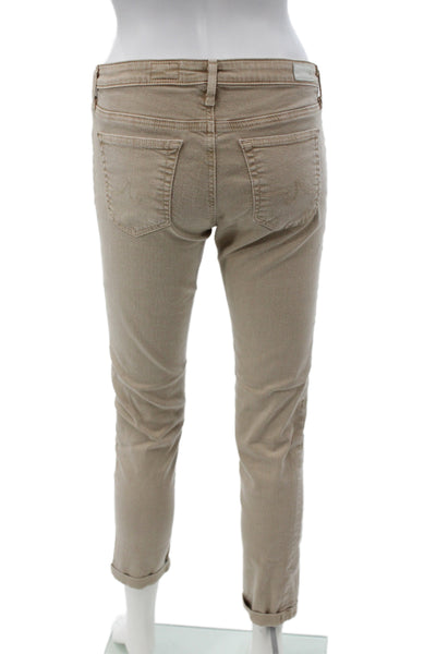 Adriano Goldschmied Womens Ankle Jeans Beige Cotton Button Solid Size 28