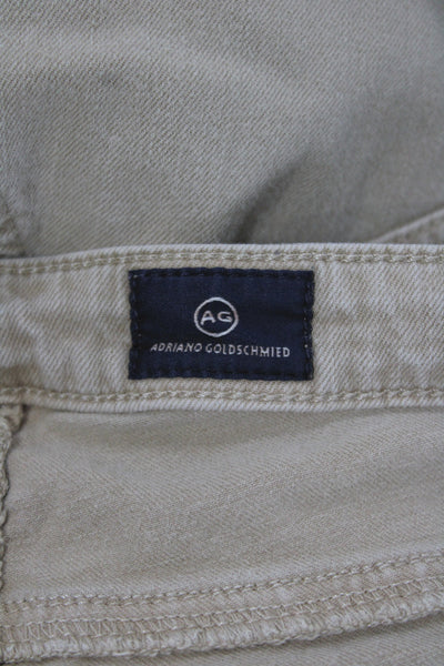 Adriano Goldschmied Womens Ankle Jeans Beige Cotton Button Solid Size 28