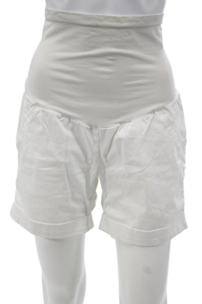 A Pea In The Pod Womens Maternity Chino Shorts White Cotton Size S