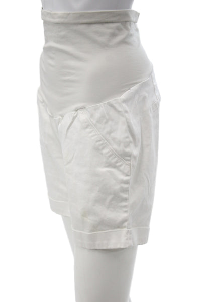 A Pea In The Pod Womens Maternity Chino Shorts White Cotton Size S