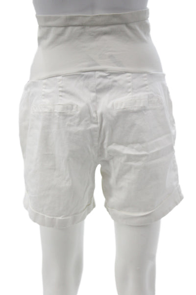 A Pea In The Pod Womens Maternity Chino Shorts White Cotton Size S