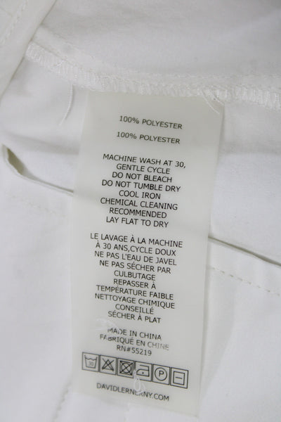 David Lerner Womens White Chino Shorts Button Polyester Size S