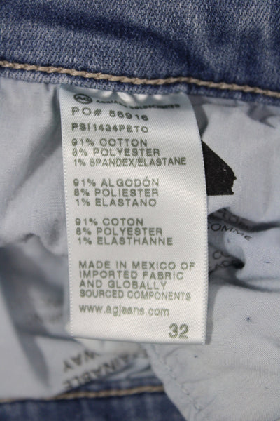 AG Womens Straight Jeans Blue Cotton Button Fly Size 32
