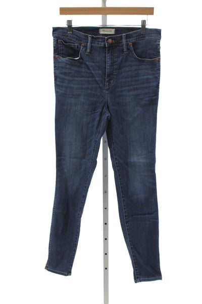 Madewell Women Blue Skinny Cotton Jeans Mid Rise Size 31