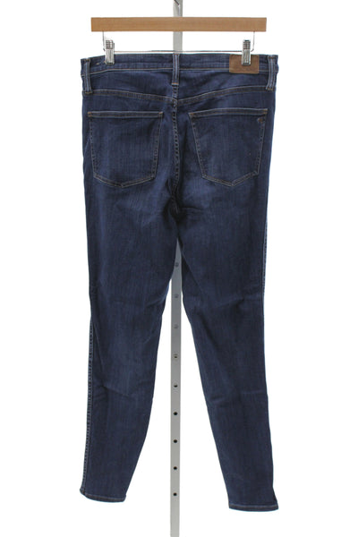 Madewell Women Blue Skinny Cotton Jeans Mid Rise Size 31