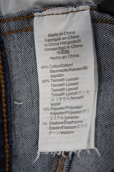 Madewell Women Blue Skinny Cotton Jeans Mid Rise Size 31