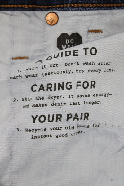 Madewell Women Blue Skinny Cotton Jeans Mid Rise Size 31