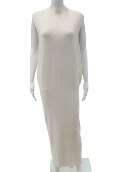 Banana Republic Womens Ivory Sleeveless Maxi Dress Size L