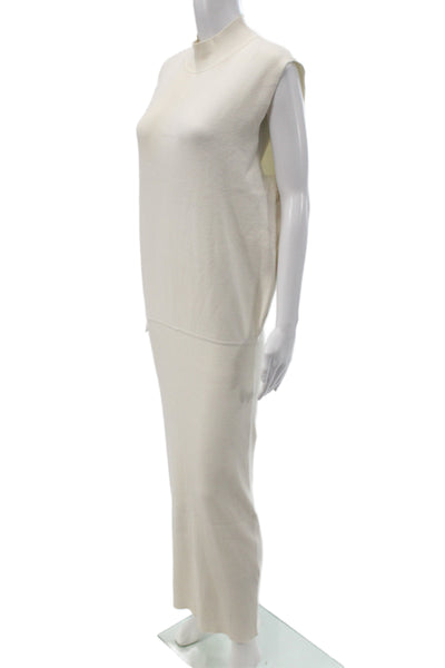 Banana Republic Womens Ivory Sleeveless Maxi Dress Size L