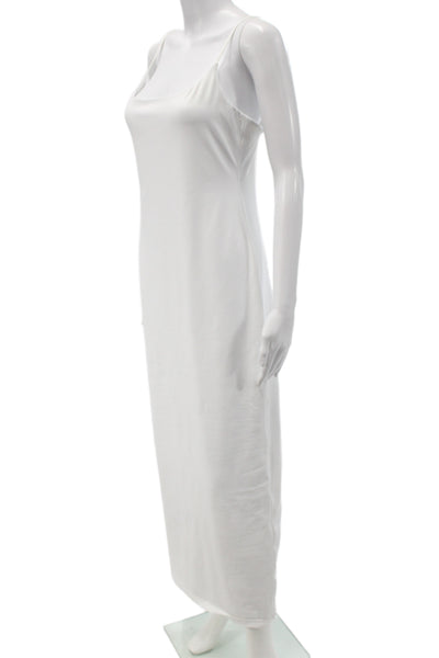 Aritzia Women Bodycon Dress White Sleeveless Scoop Neck Long Size L