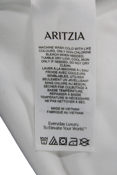 Aritzia Women Bodycon Dress White Sleeveless Scoop Neck Long Size L