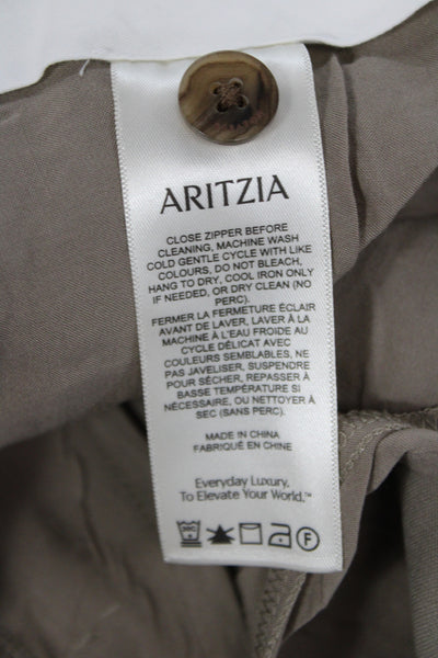 Babaton Aritzia Womens Dress Pants Brown Button Closure Size 10