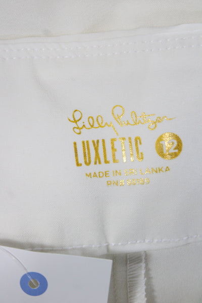 Lilly Pulitzer Womens White Luxletic Ankle Leggings Athleisure Size 12