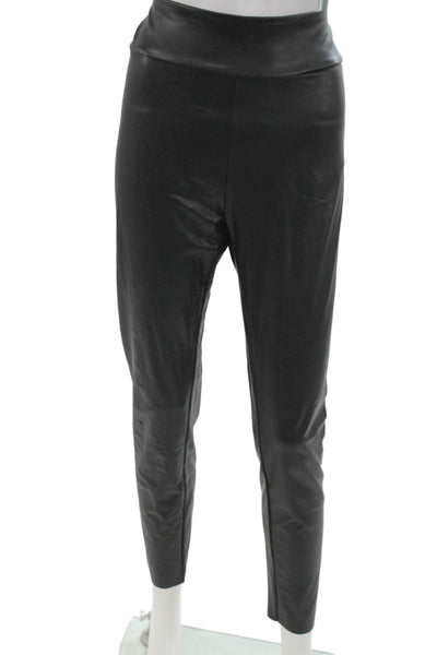 Splendid Womens Ankle Leggings Black Polyurethane Size L