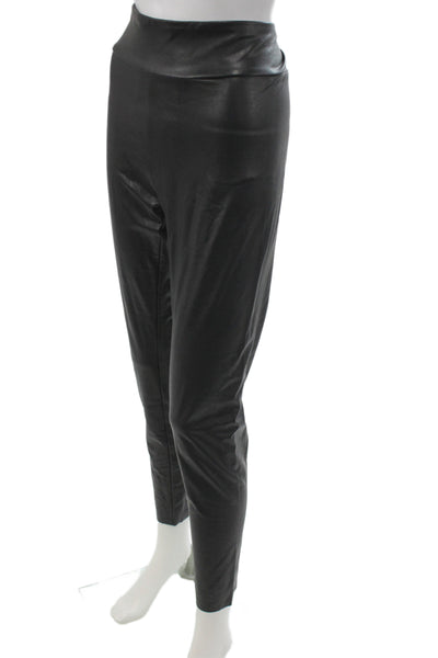 Splendid Womens Ankle Leggings Black Polyurethane Size L
