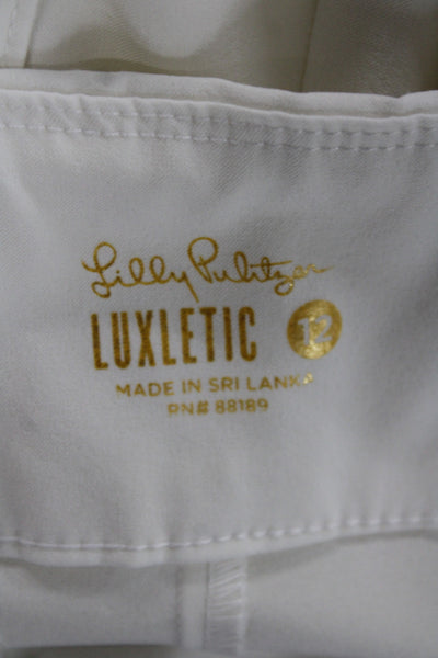 Lilly Pulitzer Women Ankle Leggings White Athleisure Size 12