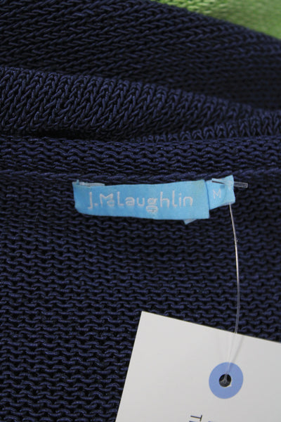 J. Mclaughlin Women Pullover V-Neck Blue Long Sleeve Sweater Size M