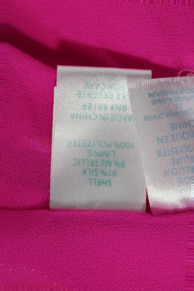Lilly Pulitzer Womens Tunic V-Neck Argyle Pink Silk Long Sleeve Size M