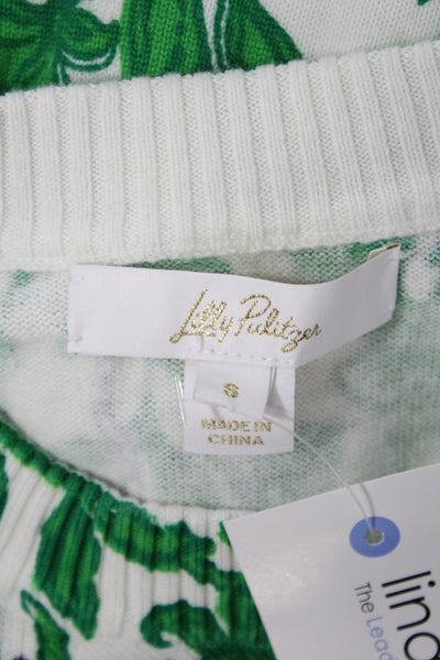 Lilly Pulitzer Womens Green Animal Print Pullover Sweater Long Sleeve Size S