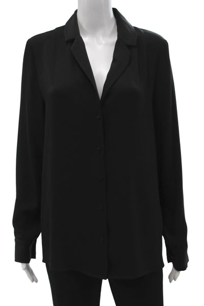 Wilfred Womens Black Collared Button Basic Blouse Long Sleeve Size M