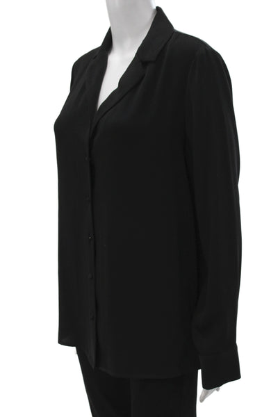 Wilfred Womens Black Collared Button Basic Blouse Long Sleeve Size M