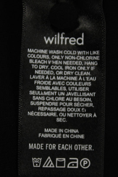 Wilfred Womens Black Collared Button Basic Blouse Long Sleeve Size M