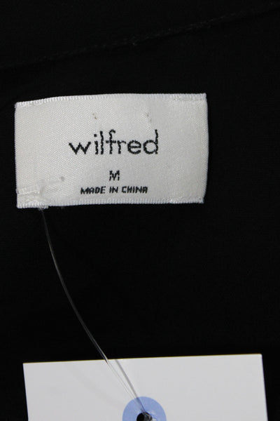 Wilfred Womens Black Collared Button Basic Blouse Long Sleeve Size M
