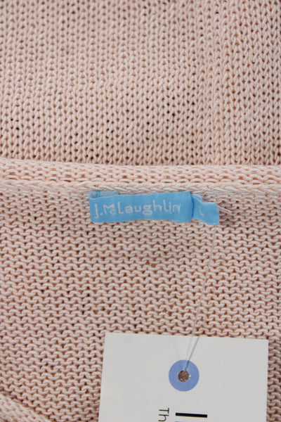 J. Mclaughlin Women Pink V-Neck Pullover Sweater Long Sleeve Size L