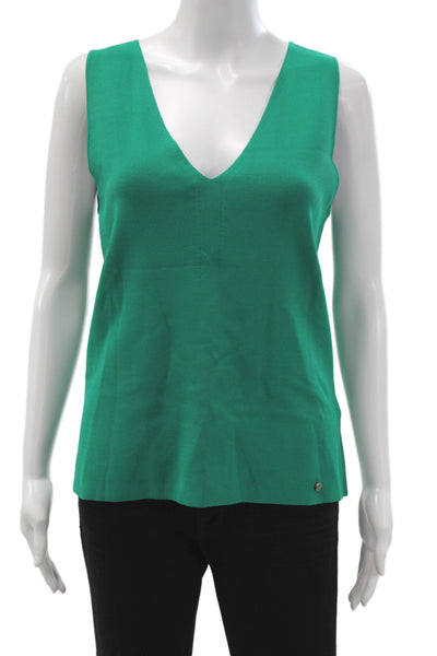 Ted Baker London Women Sleeveless V-Neck Basic Tank Green Size 5