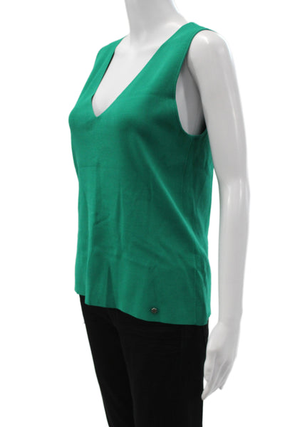Ted Baker London Women Sleeveless V-Neck Basic Tank Green Size 5
