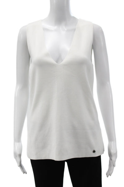 Ted Baker London Womens White V-Neck Sleeveless Pullover Size 5