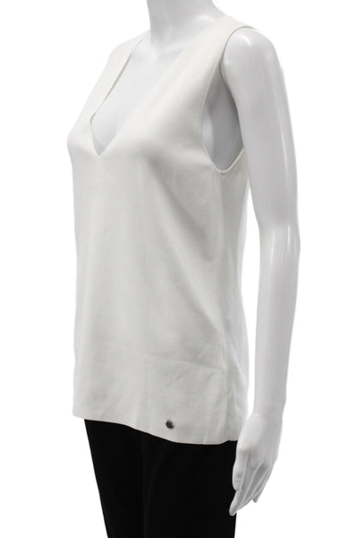 Ted Baker London Womens White V-Neck Sleeveless Pullover Size 5