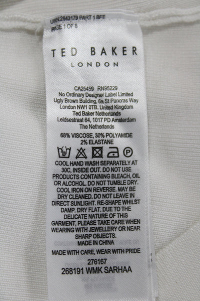 Ted Baker London Womens White V-Neck Sleeveless Pullover Size 5
