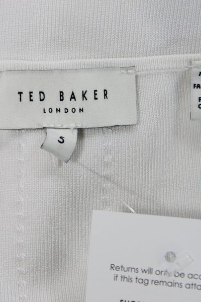 Ted Baker London Womens White V-Neck Sleeveless Pullover Size 5