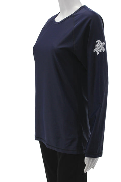 Vilebrequin Women Blouse Rash Guard Turtle Long Sleeve Blue Size M