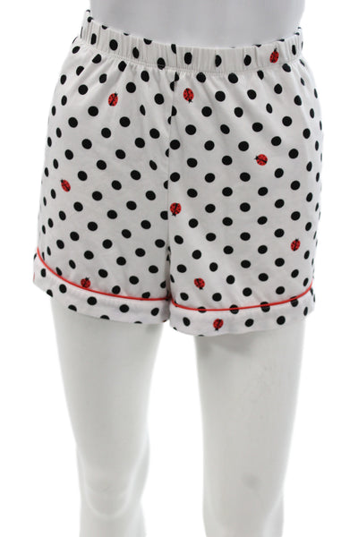 Kate Spade New York Womens Polka Dot Short Sleeve Pajama Set White Size XL