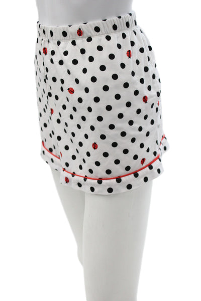 Kate Spade New York Womens Polka Dot Short Sleeve Pajama Set White Size XL